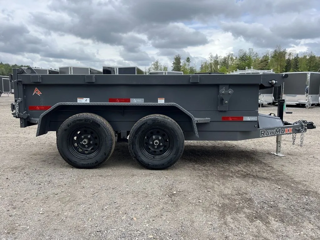 2024 RawMaxx 5X10 7K Powder Coated Dump Trailer w/Tarp Kit - Image 4