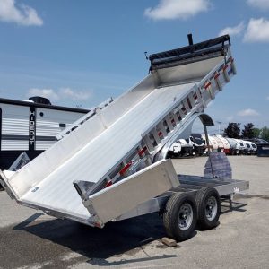 2025 Mission Trailers 7×16 14K Aluminum Hydraulic Dump w/Ramps, HD D-Rings, Barn Doors, Tarp Kit