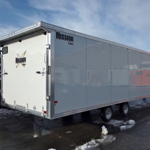 2024 Mission Trailers 101×24 Aluminum 4/5-Place Drive In/Out Deckover w/Galvanized Pkg, Canopy