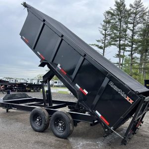 2024 RawMaxx Trailers 7X16 14K Powder Coated Dump w/ Tarp Kit