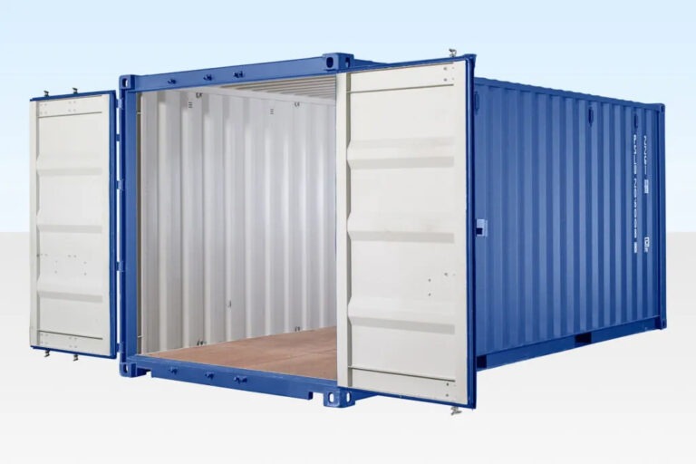 20ft Self Storage Container with Bamboo Floor – Blue (RAL 5010) - Image 2