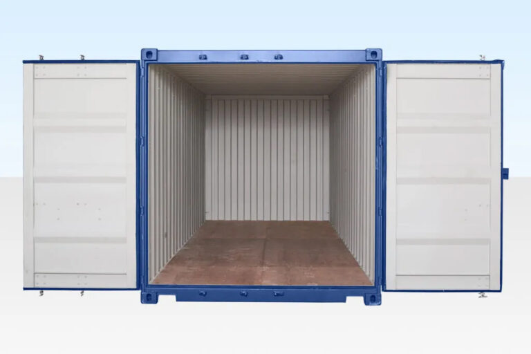 20ft Self Storage Container with Bamboo Floor – Blue (RAL 5010)