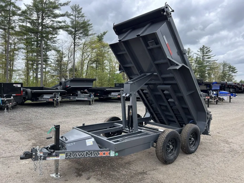 2024 RawMaxx 5X10 7K Powder Coated Dump Trailer w/Tarp Kit - Image 12