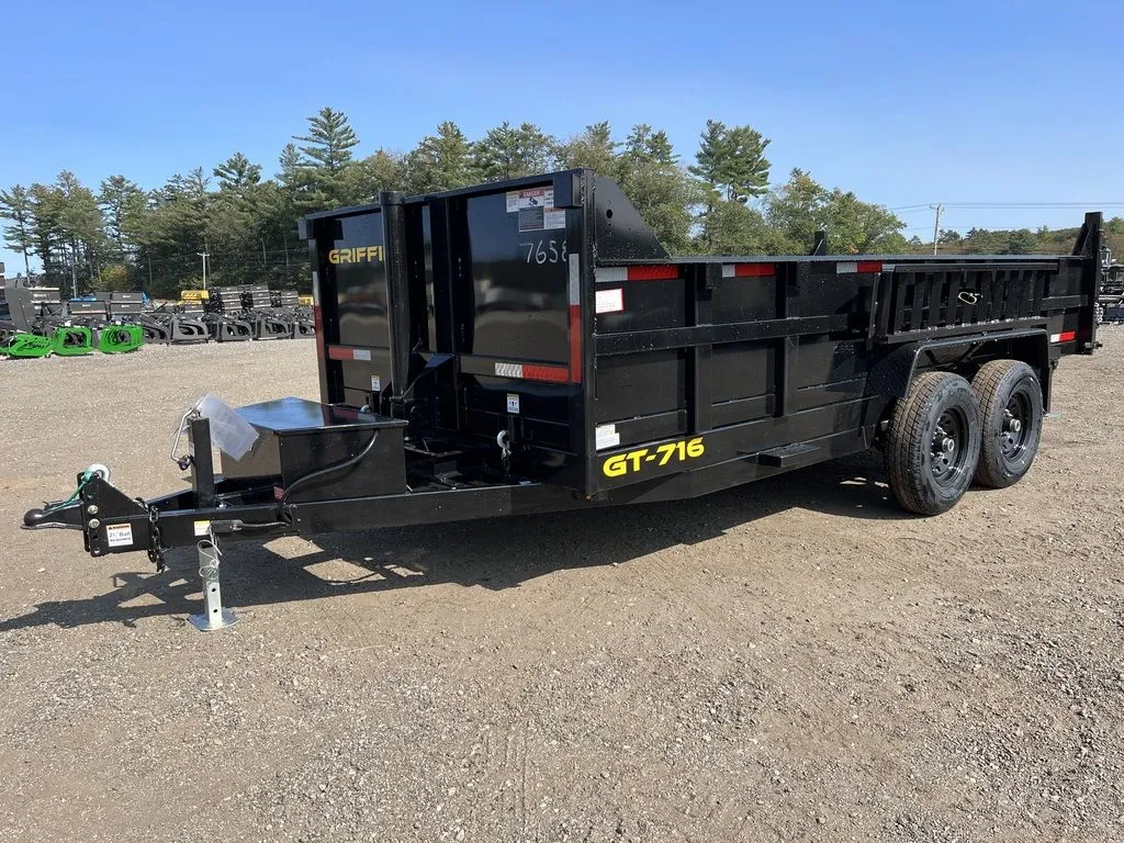 2024 Griffin Trailers 7×16 14K Telescopic Dump Trailer w/Ramps & Spare Tire Mount - Image 2