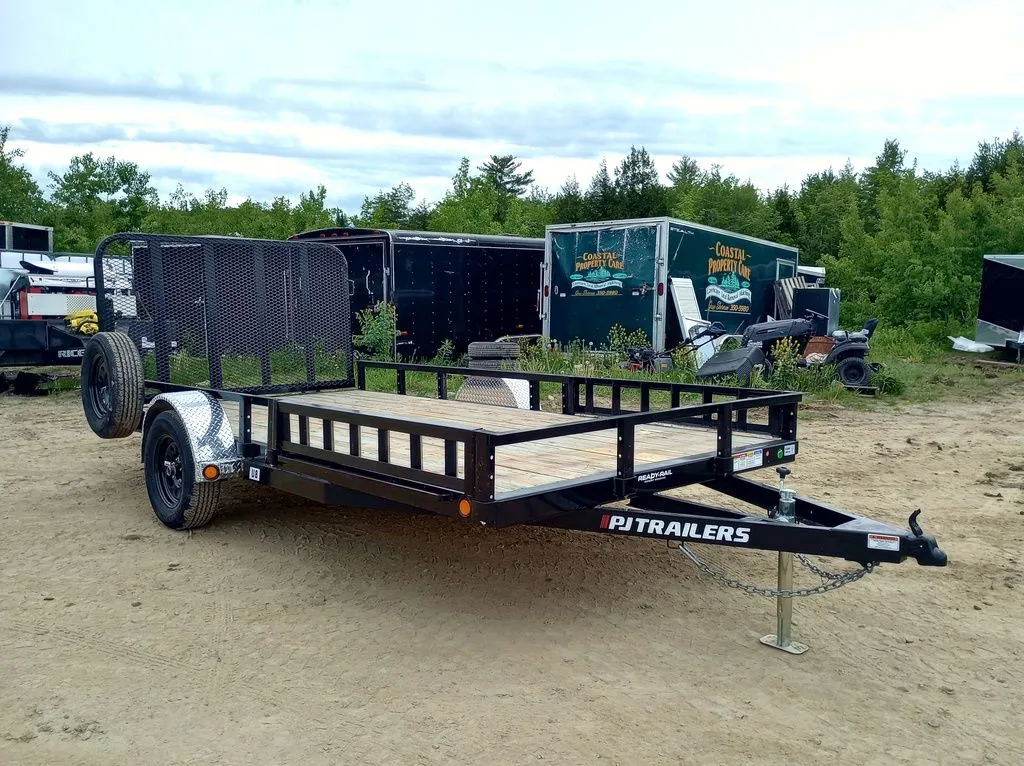 2024 PJ Trailers 7×14 Powder Coated Open Utility w/Rear Ramp Gate, ATV Side Loading Ramps - Image 5