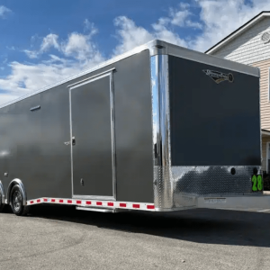 Enclosed Car Hauler 2026 28ft. Aluminum Extreme w/6K Torsion Spread Axles, Finished Interior w/Cabinets & Alum. Wheels 0594