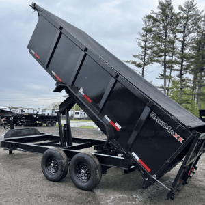 2024 RawMaxx Trailers 7X16 14K Powder Coated Dump w/ Tarp Kit