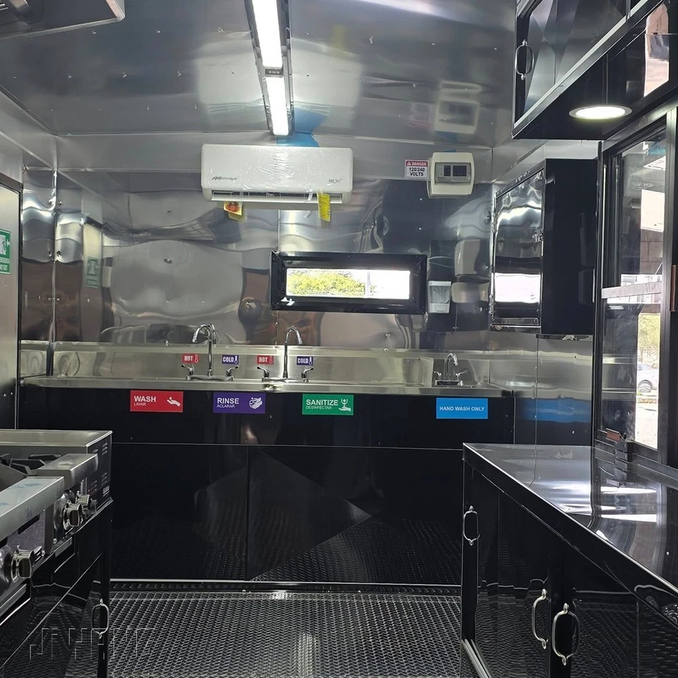 Fully Equipped Mobile Kitchen Food Trailer - Dual Axle Concession Stand - Black - Image 3