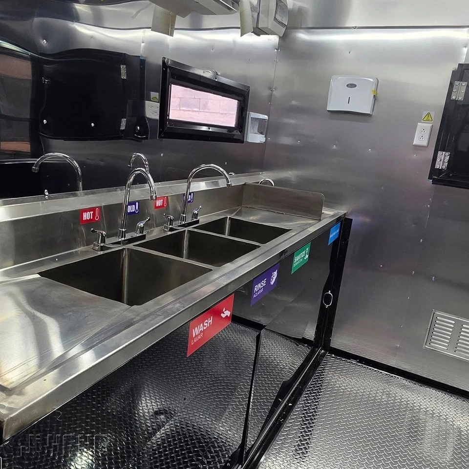 Fully Equipped Mobile Kitchen Food Trailer - Dual Axle Concession Stand - Black - Image 2