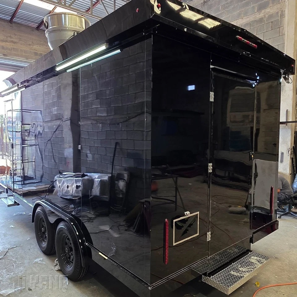Fully Equipped Mobile Kitchen Food Trailer - Dual Axle Concession Stand - Black - Image 14