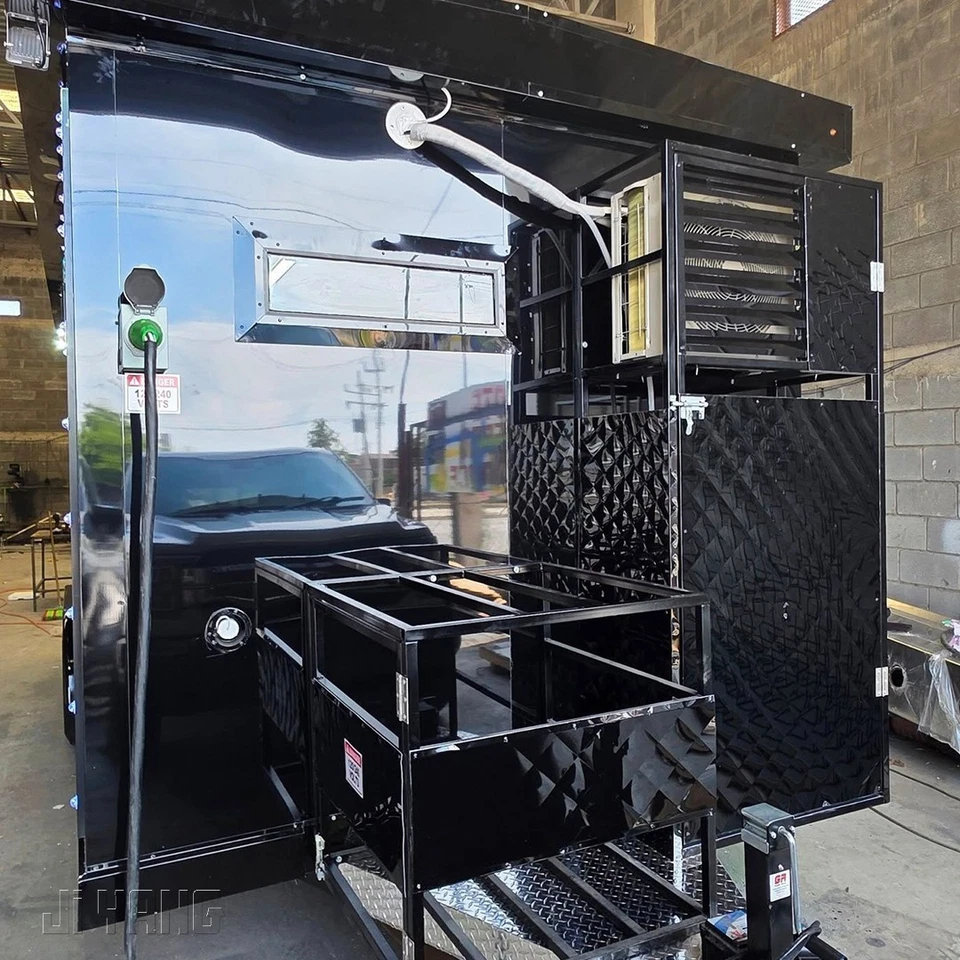 Fully Equipped Mobile Kitchen Food Trailer - Dual Axle Concession Stand - Black - Image 16