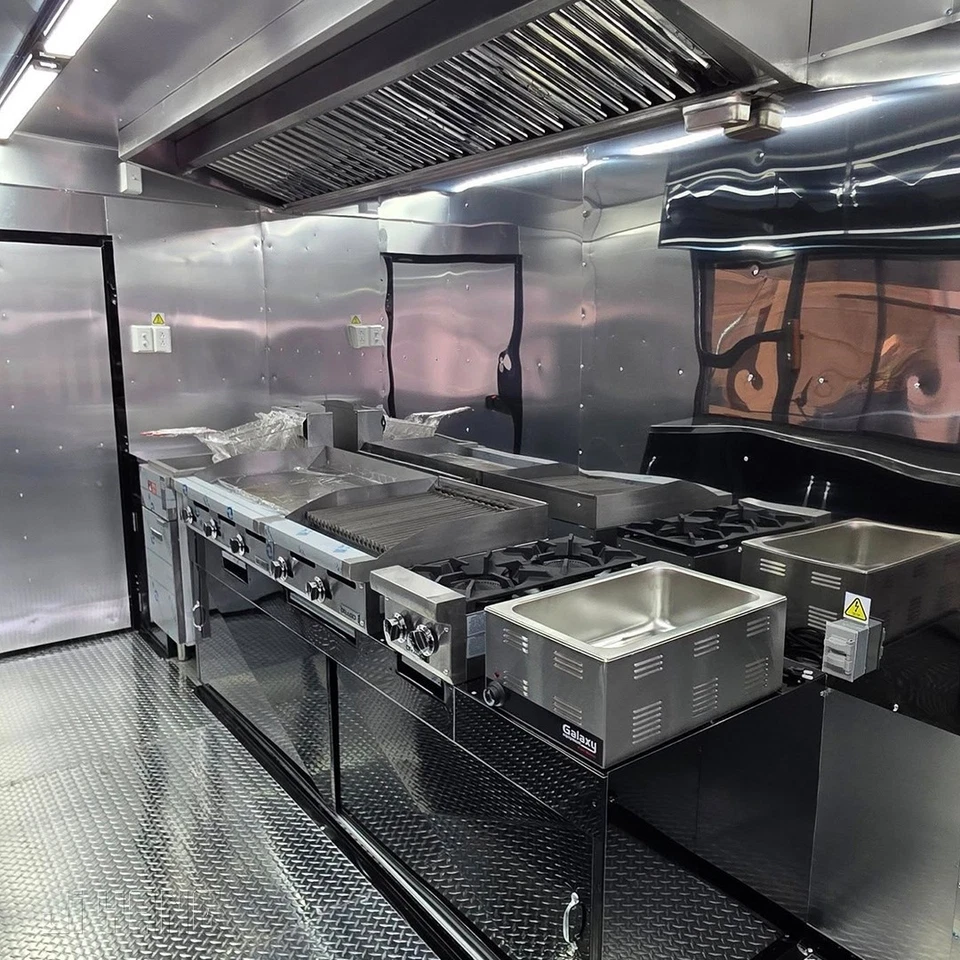Fully Equipped Mobile Kitchen Food Trailer - Dual Axle Concession Stand - Black - Image 12